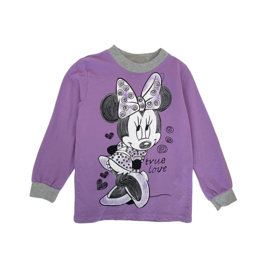 Lillā kokvilnas tops meitenei 122 Minnie