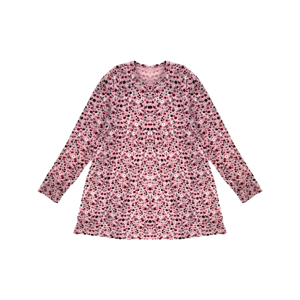 "Topolino" rozā kokvilnas kleita Flowers 128