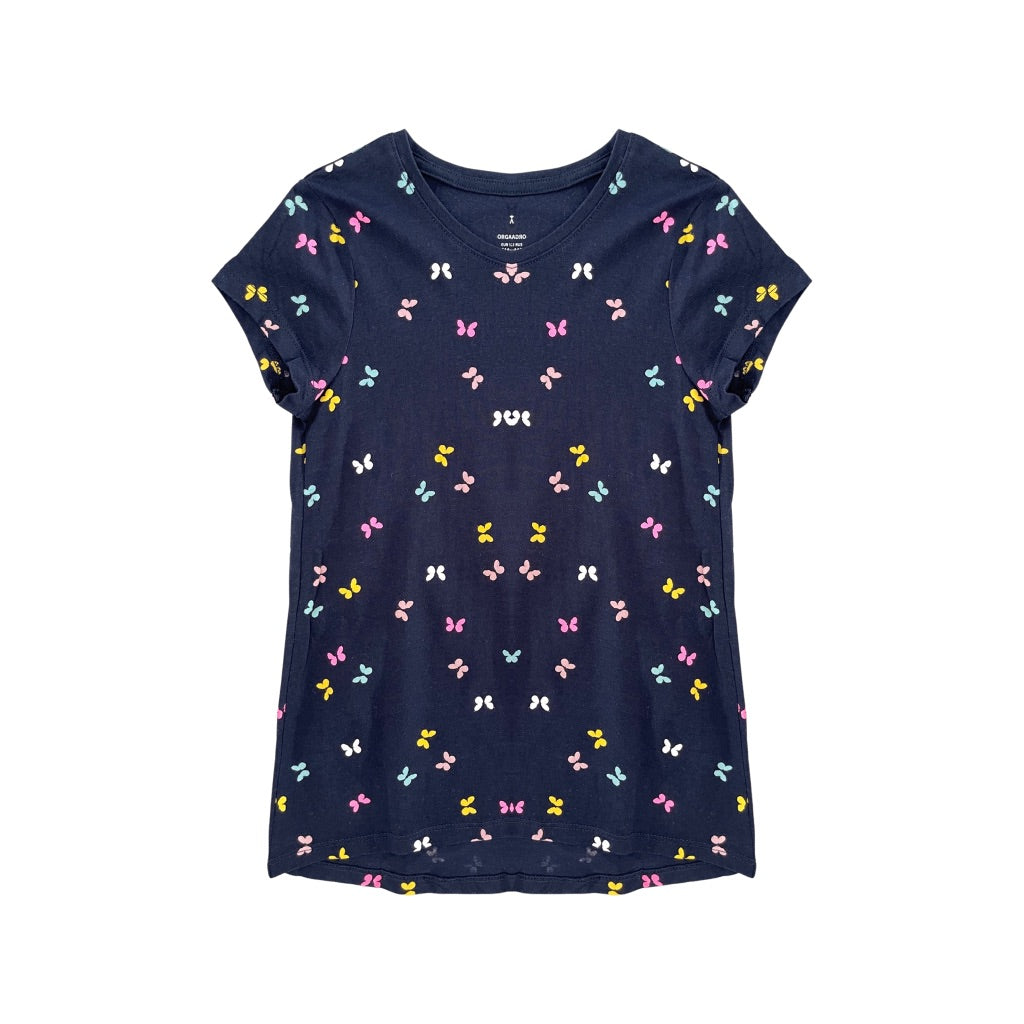 "H&M" zils kokvilnas tops 128 Butterflies