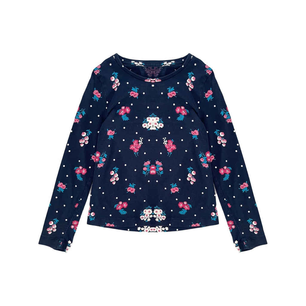 Puķains meiteņu tops 128 Flowers navy
