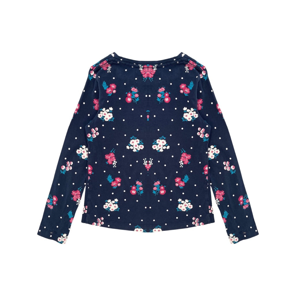 Puķains meiteņu tops 128 Flowers navy