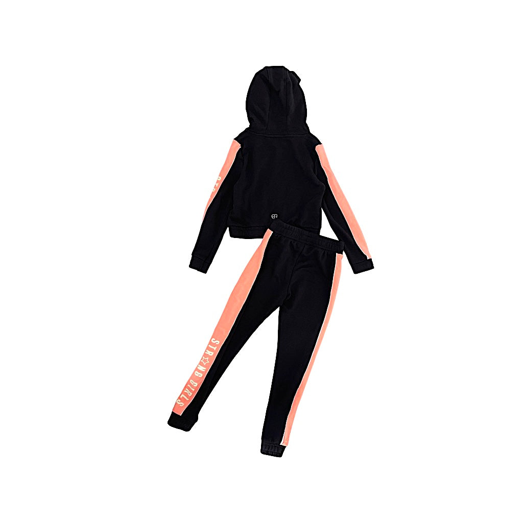 Divdaļīgs meiteņu kostīms 128 Peach&Black