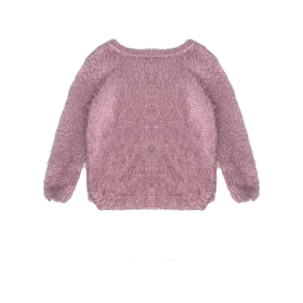 Pūkains, rozā džemperis 128 "H&M"