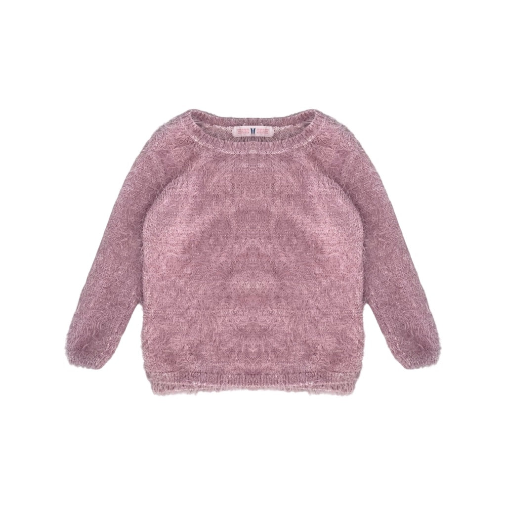 Pūkains, rozā džemperis 128 "H&M"