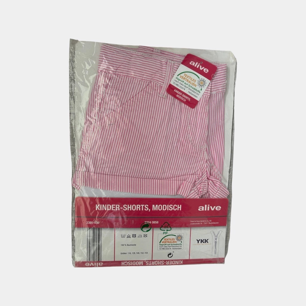 Rozā kokvilnas šorti 128 "Alive" plain stripes