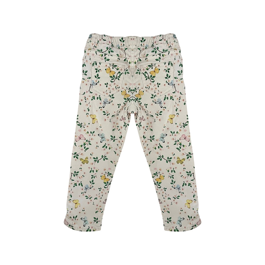 Balti meiteņu džinsi 128 "H&M" flowers