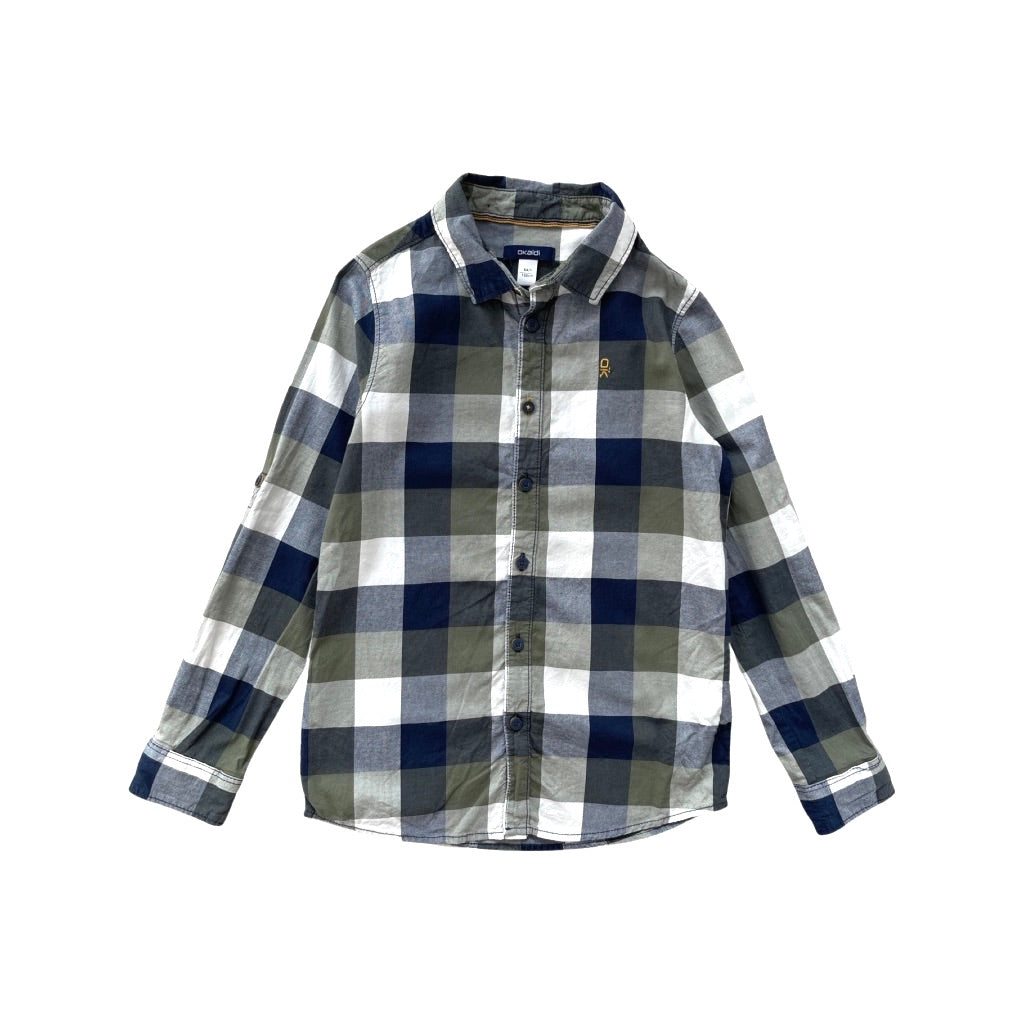 "Okaidi" rūtains kokvilnas krekls puišiem 128