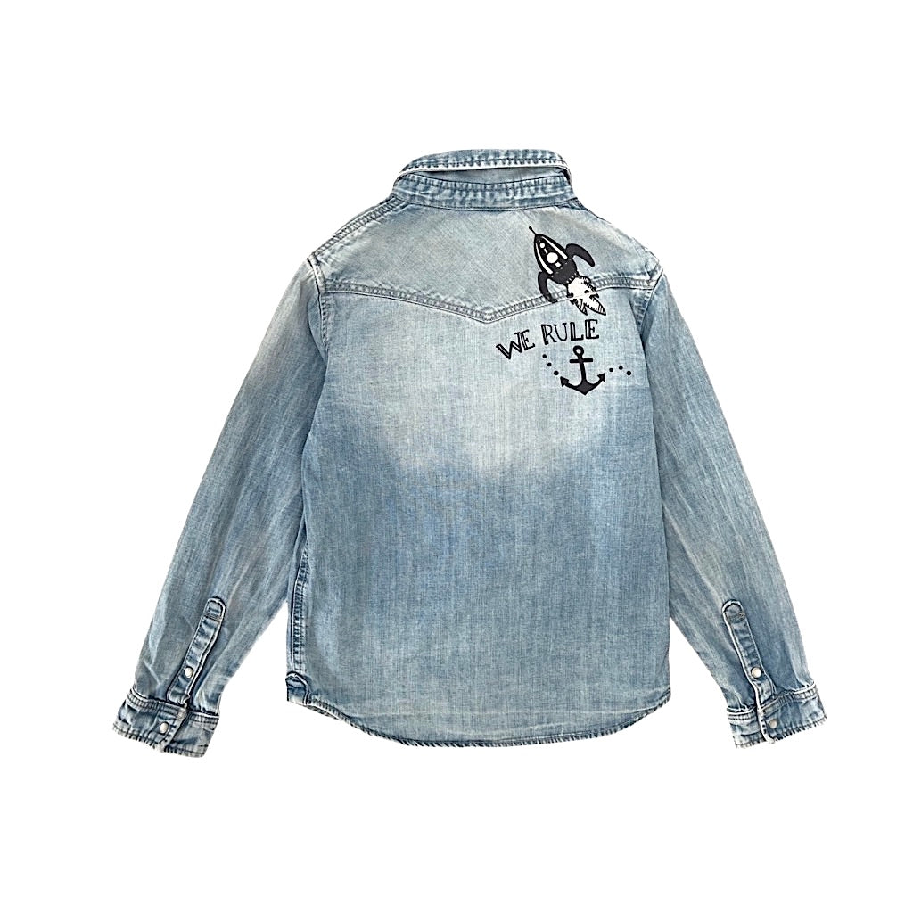"H&M" džinsu krekls 128 Denim Scull