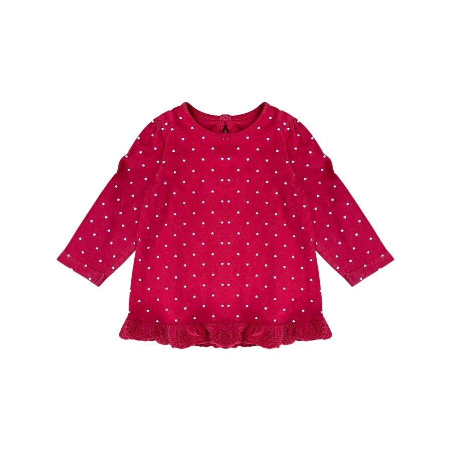 "George" kleitiņa / tunic white hearts 74cm
