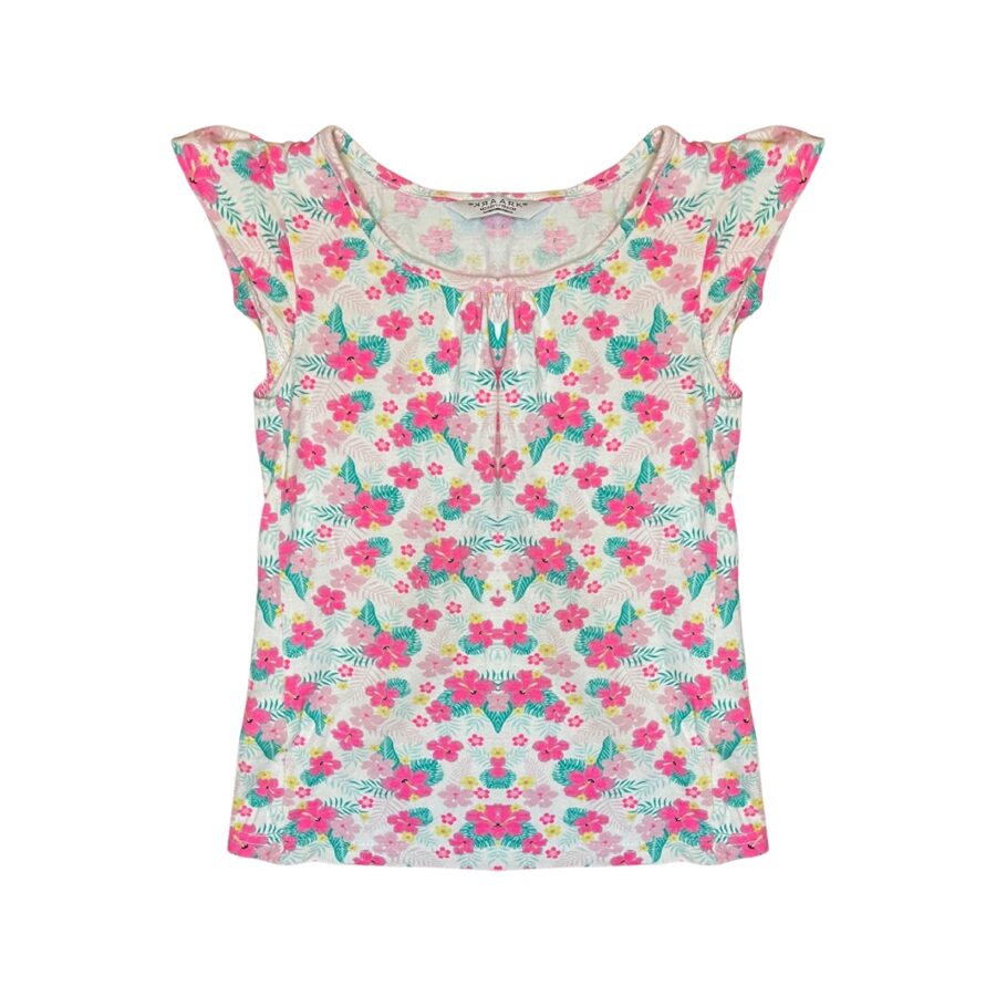 "Primark" kokvilnas tops white flowers 122