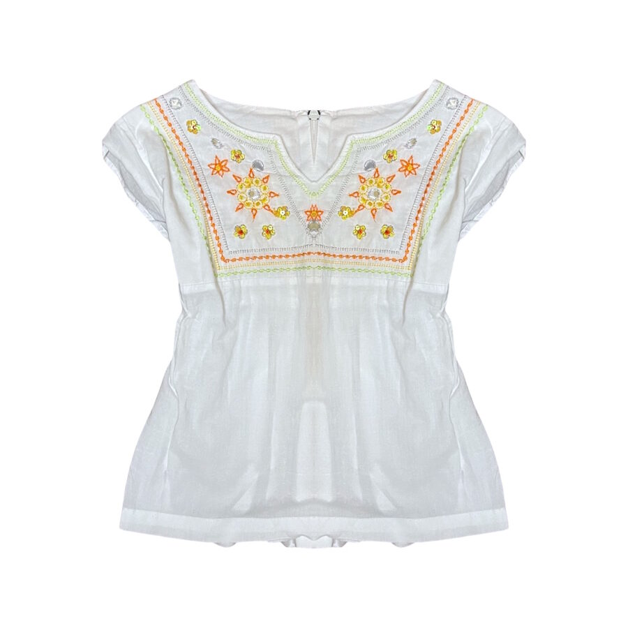 "Smily" balta tunika crosstich 102