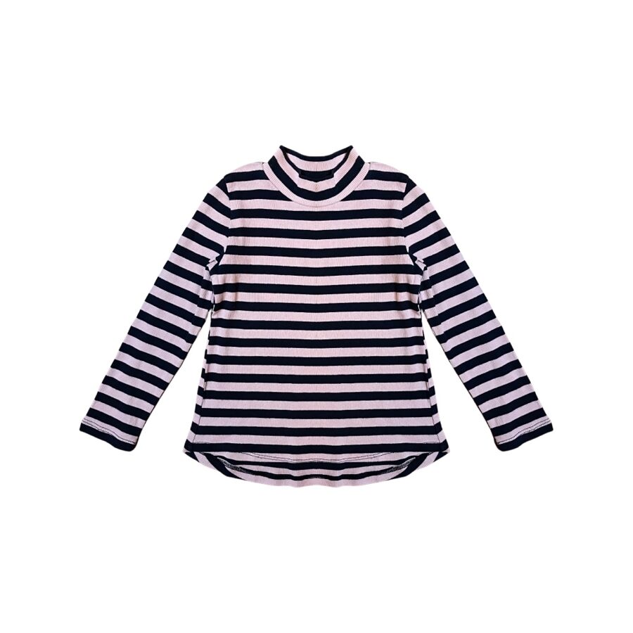 "H&M" striped top pink&navy 104