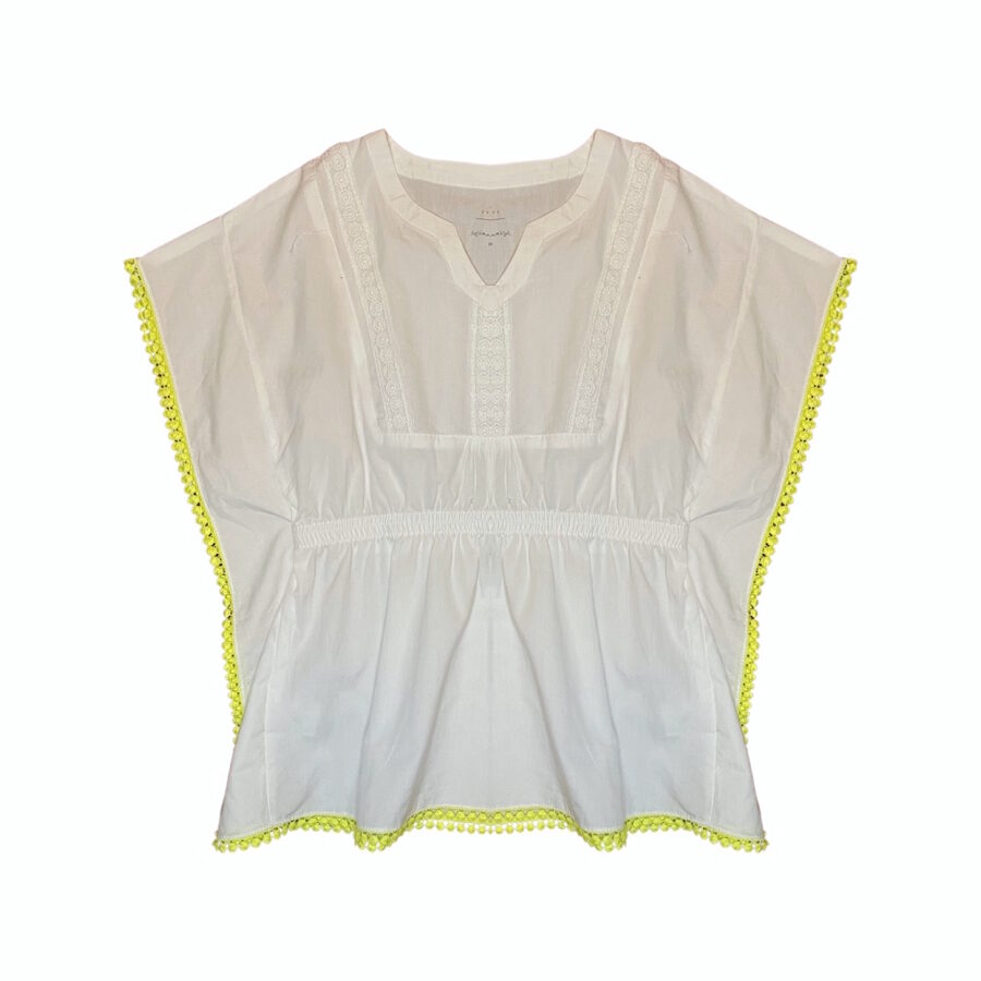 "Dana Schweizer" balta blūze neon yellow 116