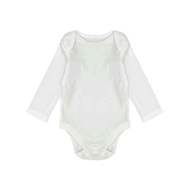 "M&Co" balts kokvilnas bodijs long sleeve plain 56cm