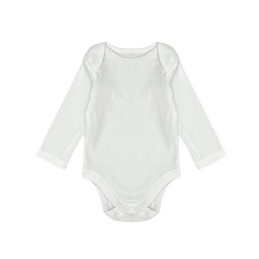 "M&Co" balts kokvilnas bodijs long sleeve plain 56cm