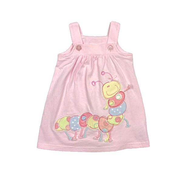 "Next" rozā kleitiņa ar krāsainu aplikāciju