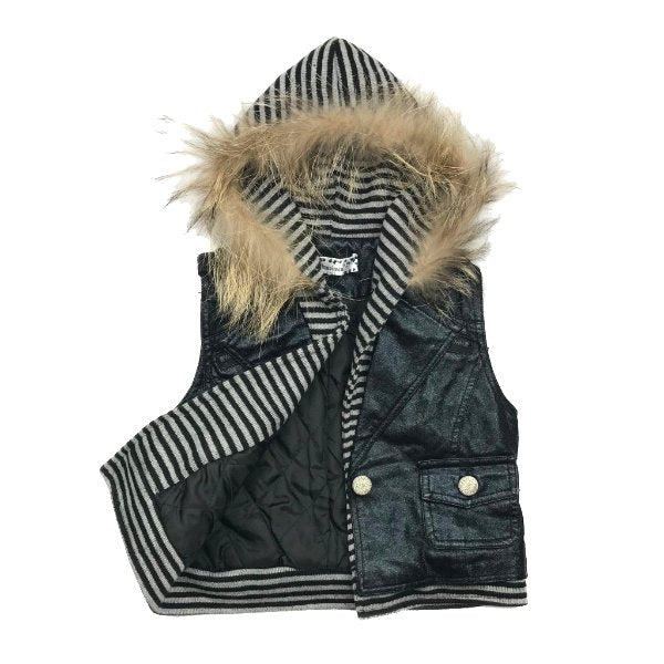 Melna, silta veste ar kapuci