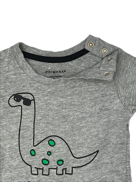 Pelēks krekliņš ar dinozauriņu "Primark"