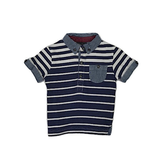 "Next" zils krekls ar apkaklīti