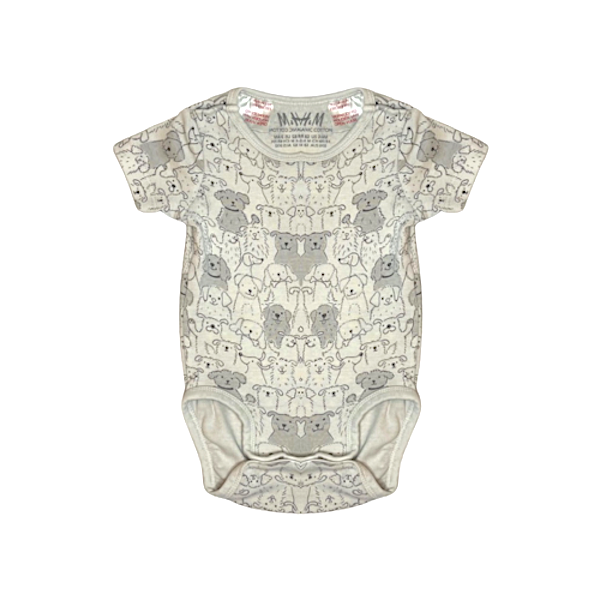 "H&M" pelēks bodijs doggy 62cm