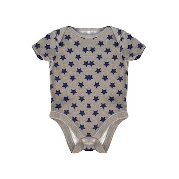 "Disney" pelēks bodijs blue stars 62cm