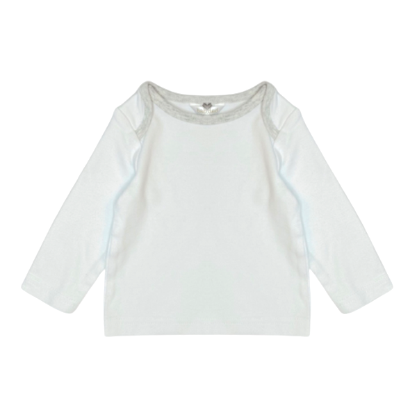 "M&Co" balts kokvilnas krekels grey neck 68cm