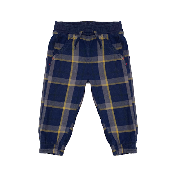 Rūtainas kovilnas bikses yellow&blue "Nutmeg" 80cm