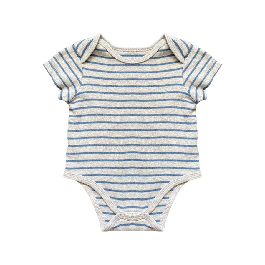 "Little me" bodijs grey blue stripes 74cm