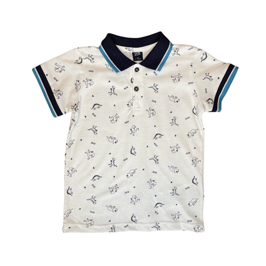 "Kiki&Koko" balts polo krekls Roar Dinos 122