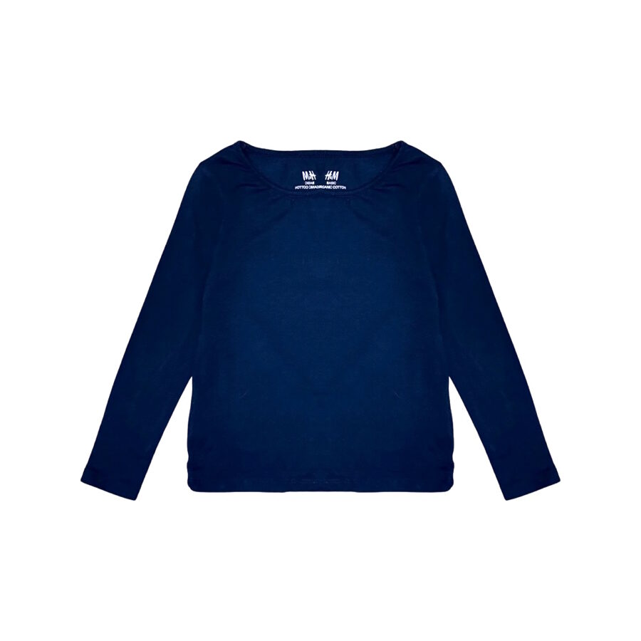 "H&M" tumši zils tops long sleeve plain 116
