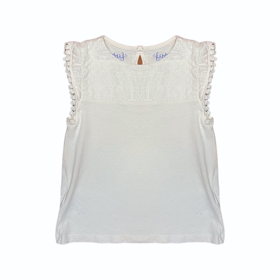 "Girls Club" gaišs tops lace shoulders 110