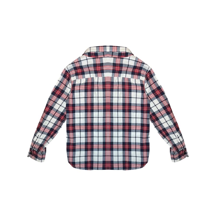 "Okaidi" sarkani rūtains kokvilnas krekls 128