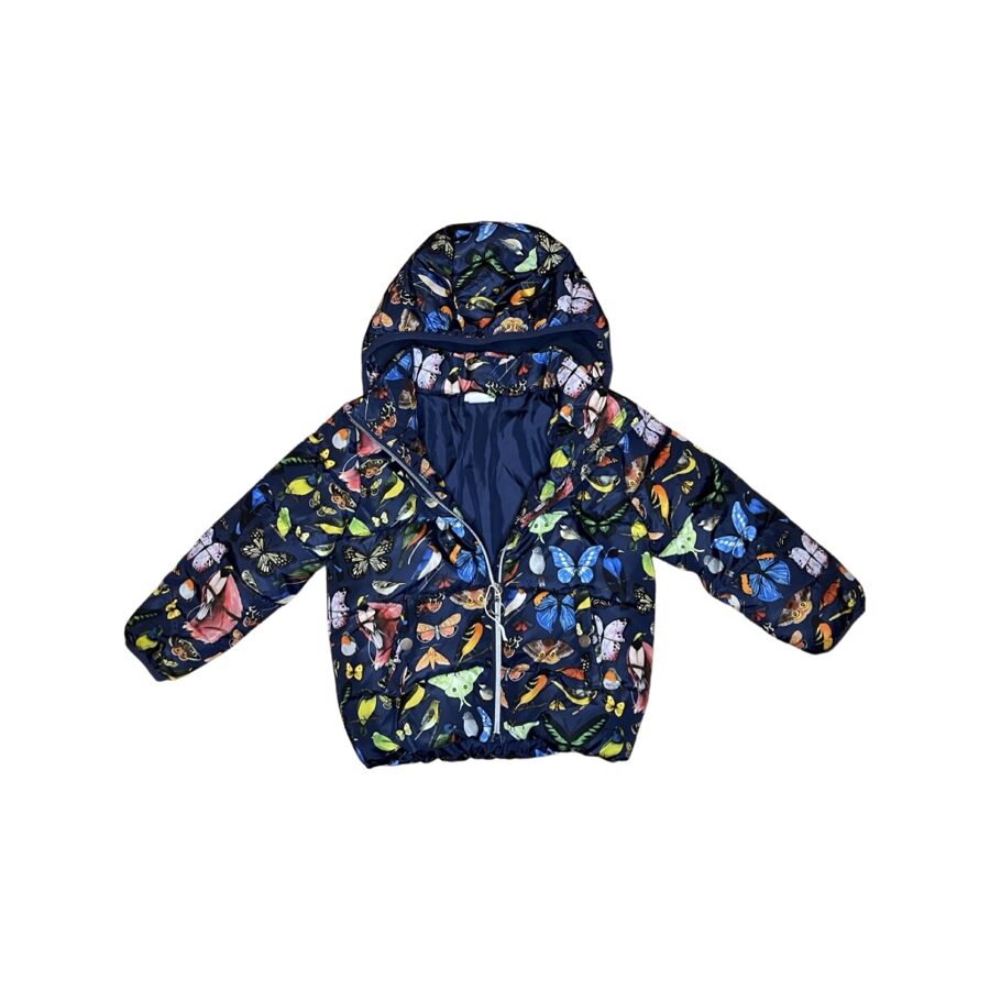 "H&M" tumši zila āra jaka butterflies 110