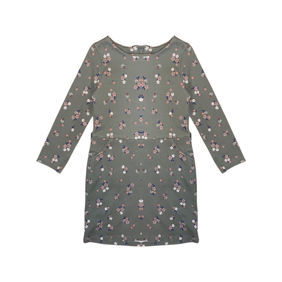 "H&M" zaļa kleitiņa pockets and flowers 116