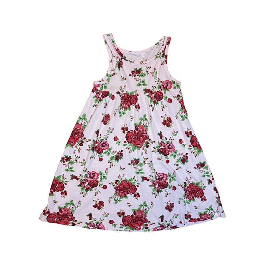 "H&M" rozā kokvilnas kleita roses 116