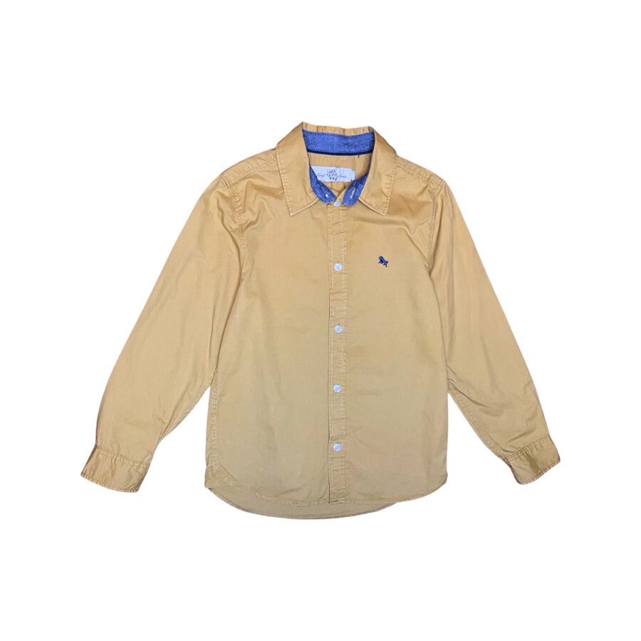 "H&M" dzeltens kokvilnas krekls buttons 128