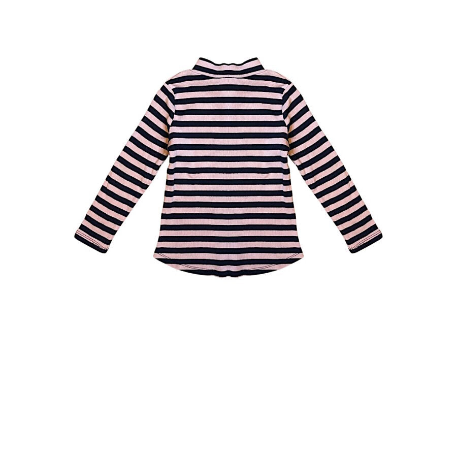 "H&M" striped top pink&navy 104