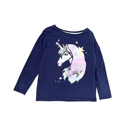 "DopoDopo" zils kokvilnas tops 128 Unicorn
