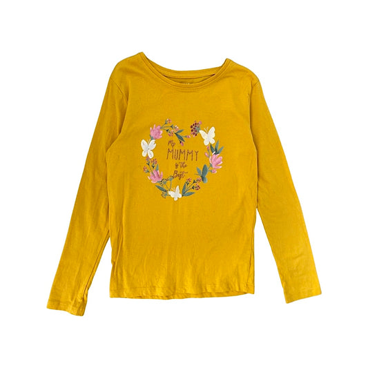 "Primark" dzeltens kokvilnas tops 128