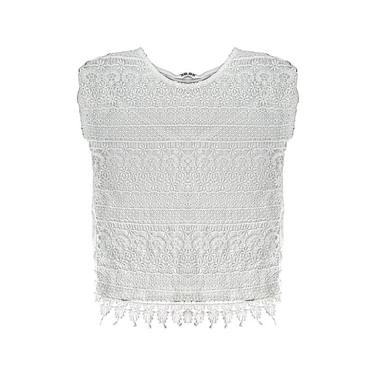 "H&M" balts tops ar mežģīni 128
