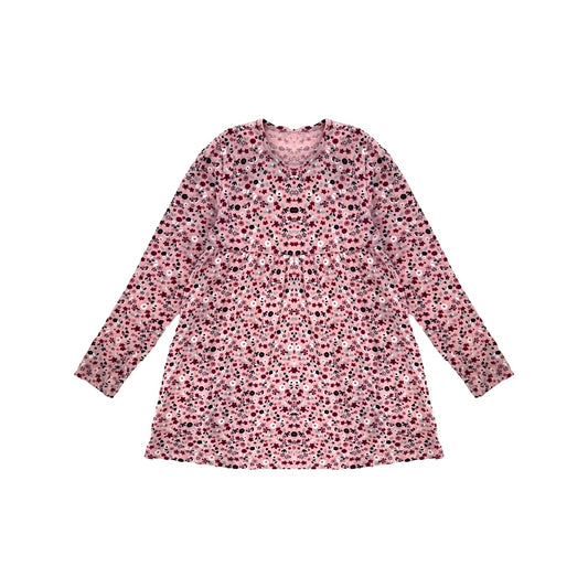 "Topolino" rozā kokvilnas kleita Flowers 128