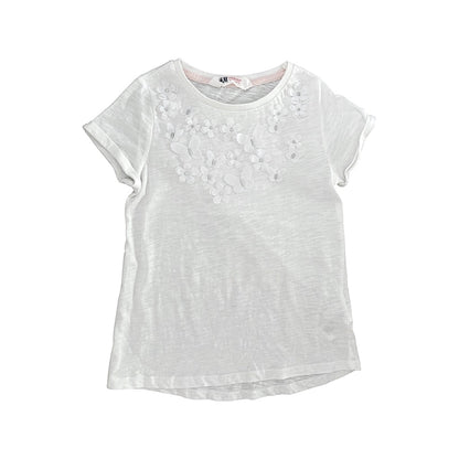 "H&M" balts meite;nu krekls 128 Butterflies