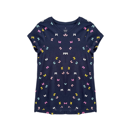 "H&M" zils kokvilnas tops 128 Butterflies