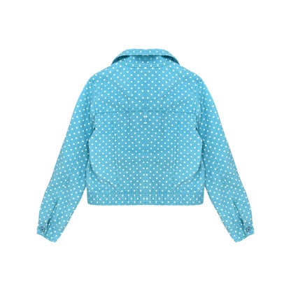 "Kids" zila džinsa jaka 128 dots