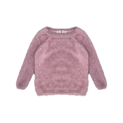 Pūkains, rozā džemperis 128 "H&M"