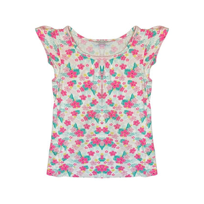 "Primark" kokvilnas tops white flowers 122