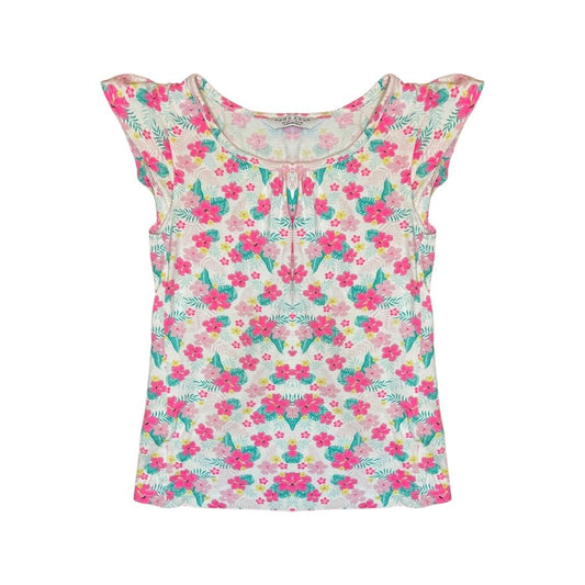 "Primark" kokvilnas tops white flowers 122