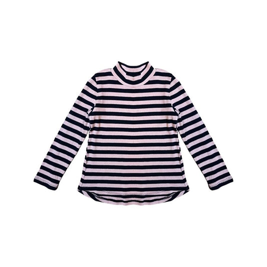 "H&M" striped top pink&navy 104