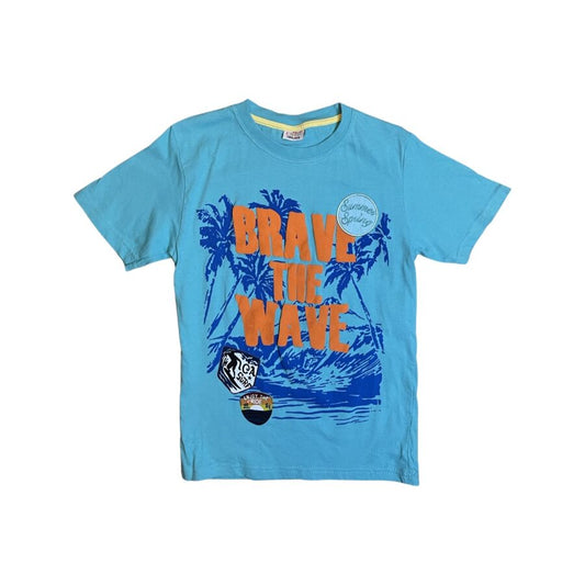 "Essu" zils T-krekls Wave brave 128