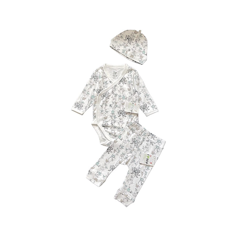 "I Love Eco" trīsdaļīgs kostīms ar aplikācijām 56cm